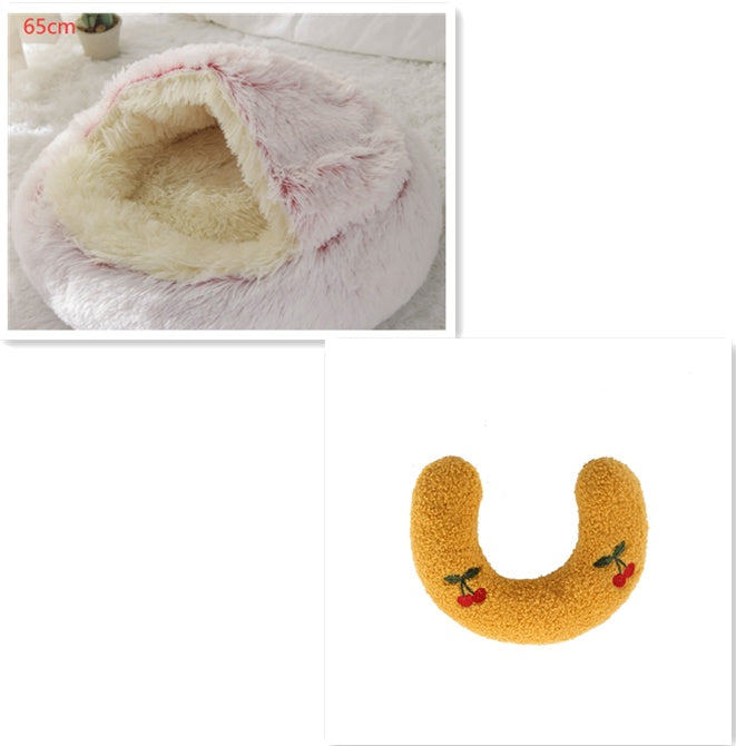 2-in-1 Plush Pet Bed – Warm & Cozy for Dogs & Cats