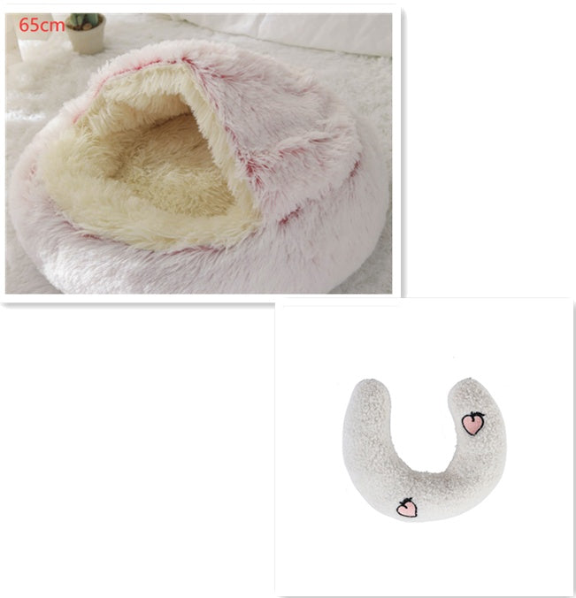 2-in-1 Plush Pet Bed – Warm & Cozy for Dogs & Cats