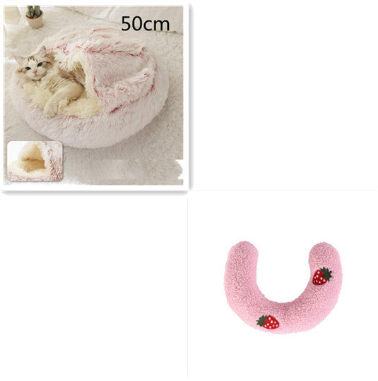 2-in-1 Plush Pet Bed – Warm & Cozy for Dogs & Cats