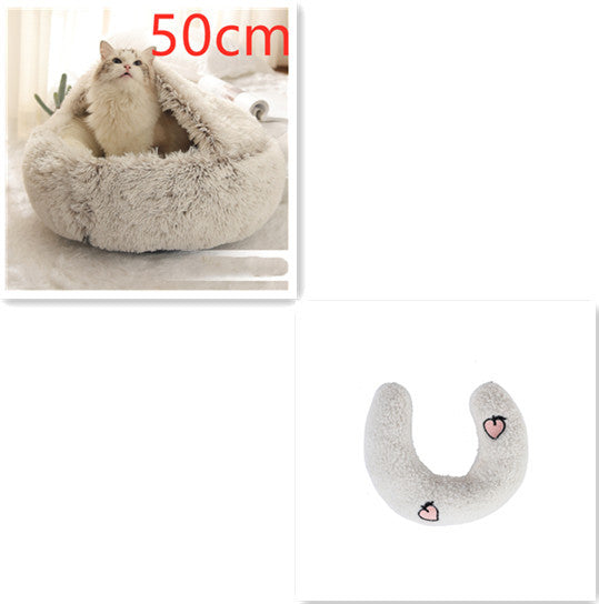 2-in-1 Plush Pet Bed – Warm & Cozy for Dogs & Cats