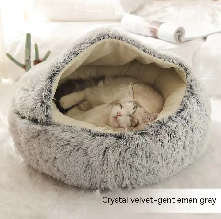 2-in-1 Plush Pet Bed – Warm & Cozy for Dogs & Cats