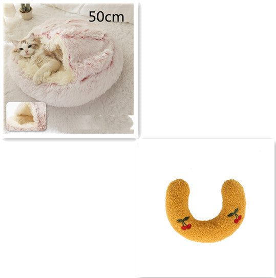 2-in-1 Plush Pet Bed – Warm & Cozy for Dogs & Cats