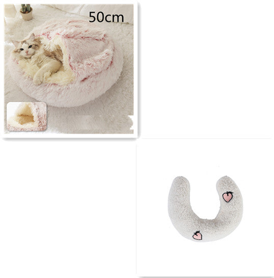 2-in-1 Plush Pet Bed – Warm & Cozy for Dogs & Cats