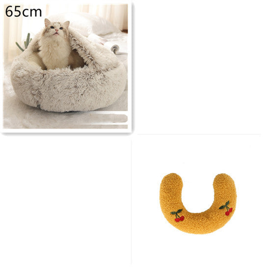 2-in-1 Plush Pet Bed – Warm & Cozy for Dogs & Cats