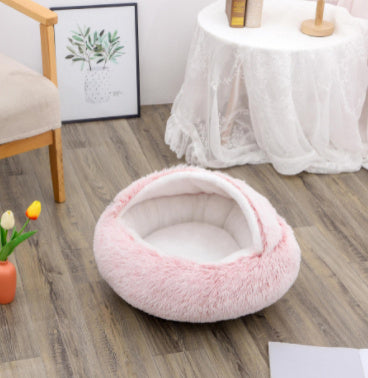 2-in-1 Plush Pet Bed – Warm & Cozy for Dogs & Cats