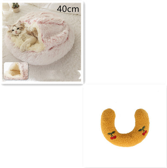 2-in-1 Plush Pet Bed – Warm & Cozy for Dogs & Cats