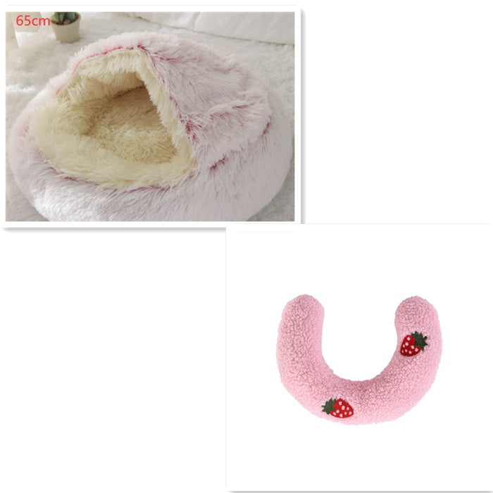 2-in-1 Plush Pet Bed – Warm & Cozy for Dogs & Cats