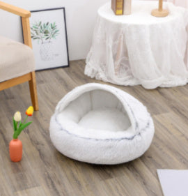 2-in-1 Plush Pet Bed – Warm & Cozy for Dogs & Cats