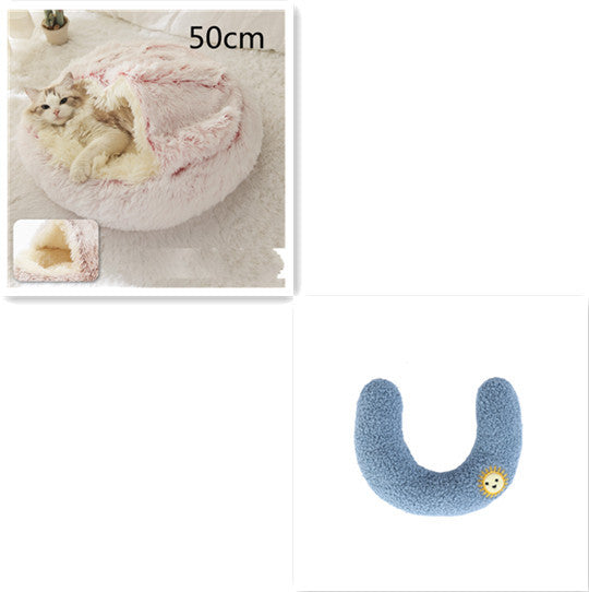 2-in-1 Plush Pet Bed – Warm & Cozy for Dogs & Cats