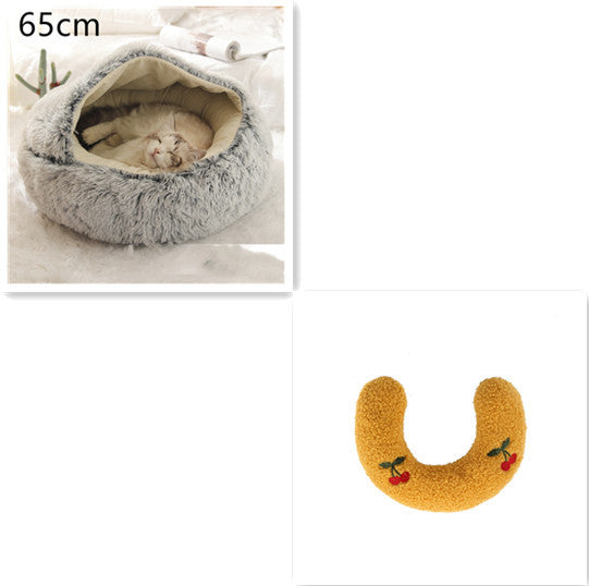 2-in-1 Plush Pet Bed – Warm & Cozy for Dogs & Cats