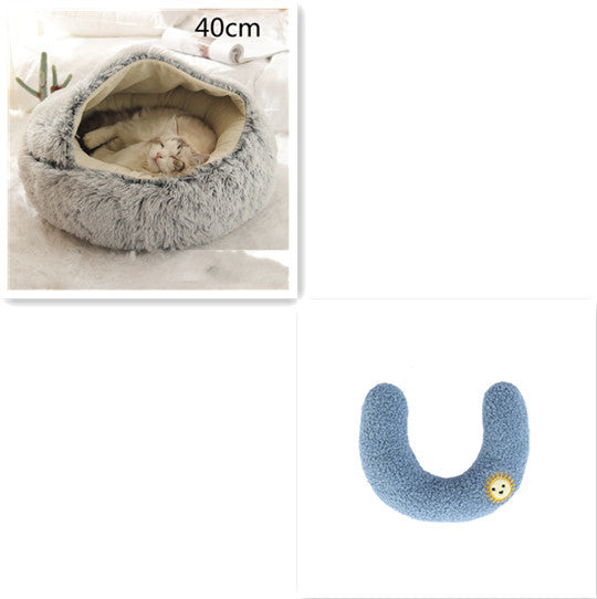 2-in-1 Plush Pet Bed – Warm & Cozy for Dogs & Cats