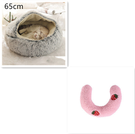 2-in-1 Plush Pet Bed – Warm & Cozy for Dogs & Cats