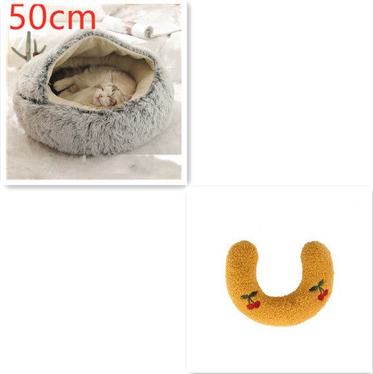 2-in-1 Plush Pet Bed – Warm & Cozy for Dogs & Cats