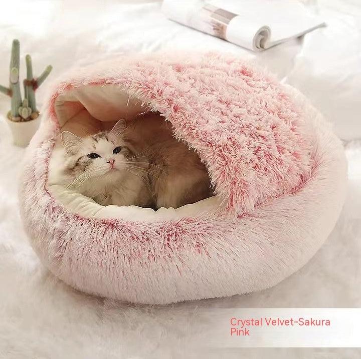2-in-1 Plush Pet Bed – Warm & Cozy for Dogs & Cats