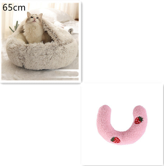 2-in-1 Plush Pet Bed – Warm & Cozy for Dogs & Cats