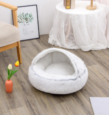 2-in-1 Plush Pet Bed – Warm & Cozy for Dogs & Cats