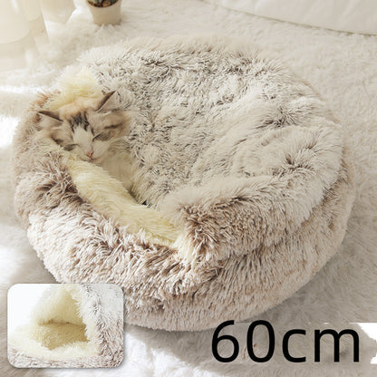 2-in-1 Plush Pet Bed – Warm & Cozy for Dogs & Cats