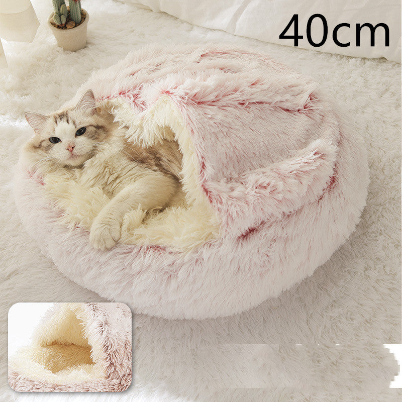 2-in-1 Plush Pet Bed – Warm & Cozy for Dogs & Cats