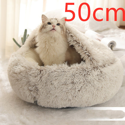 2-in-1 Plush Pet Bed – Warm & Cozy for Dogs & Cats