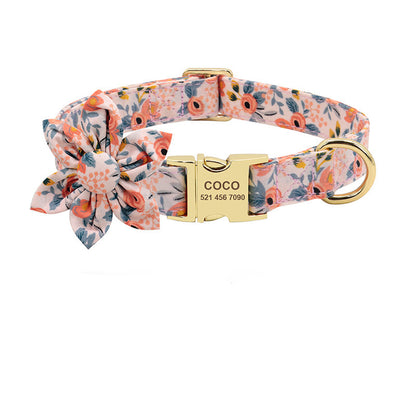 Modieuze Gepersonaliseerde Hondenhalsband – Nylon met Gravure-ID