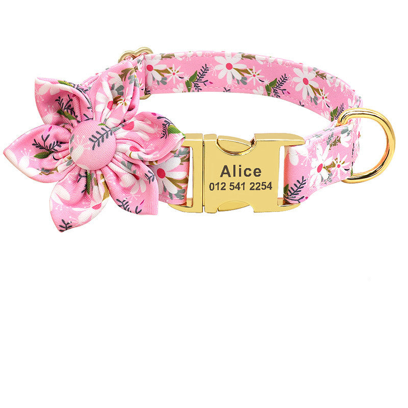 Modieuze Gepersonaliseerde Hondenhalsband – Nylon met Gravure-ID