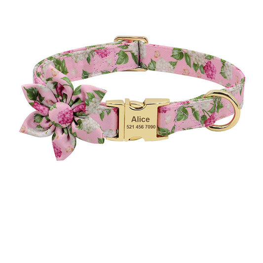 Modieuze Gepersonaliseerde Hondenhalsband – Nylon met Gravure-ID