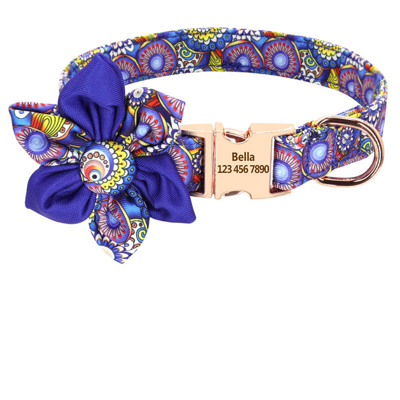 Modieuze Gepersonaliseerde Hondenhalsband – Nylon met Gravure-ID