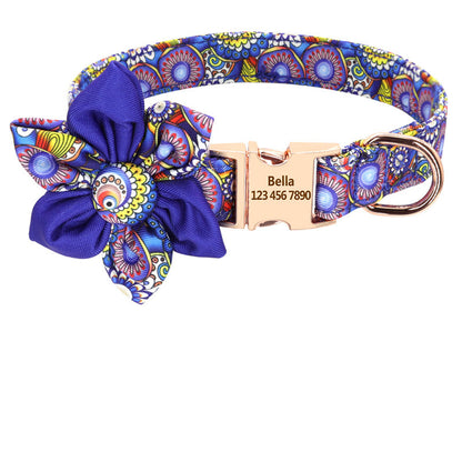 Modieuze Gepersonaliseerde Hondenhalsband – Nylon met Gravure-ID