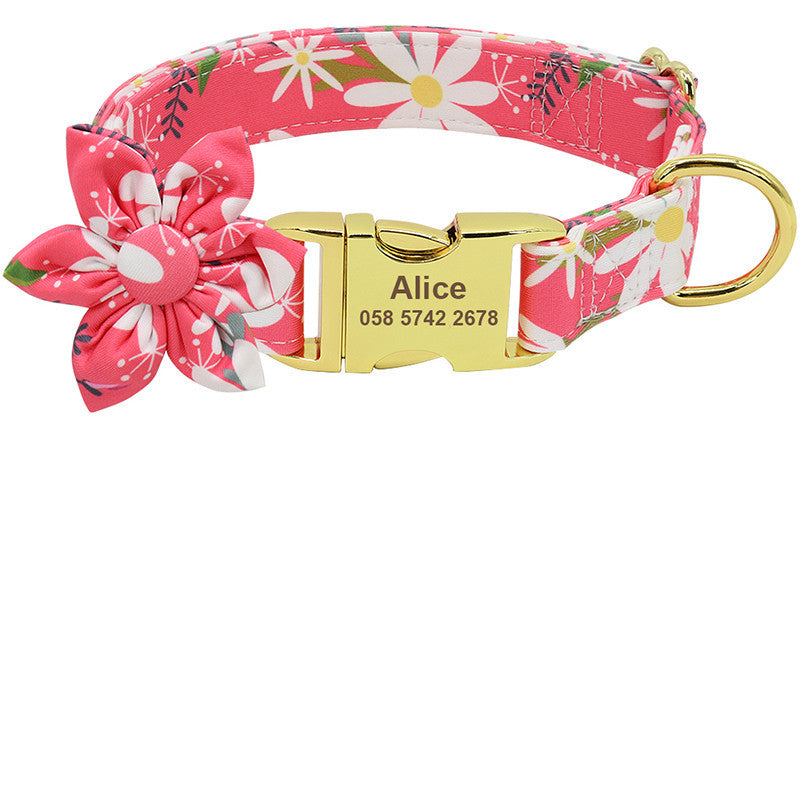Modieuze Gepersonaliseerde Hondenhalsband – Nylon met Gravure-ID