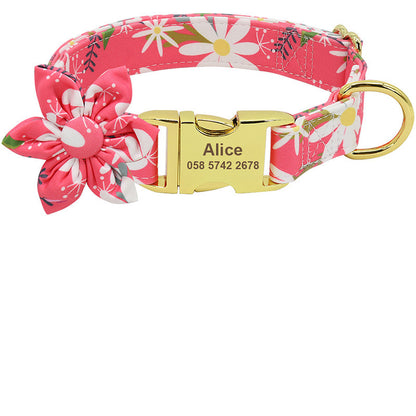 Modieuze Gepersonaliseerde Hondenhalsband – Nylon met Gravure-ID