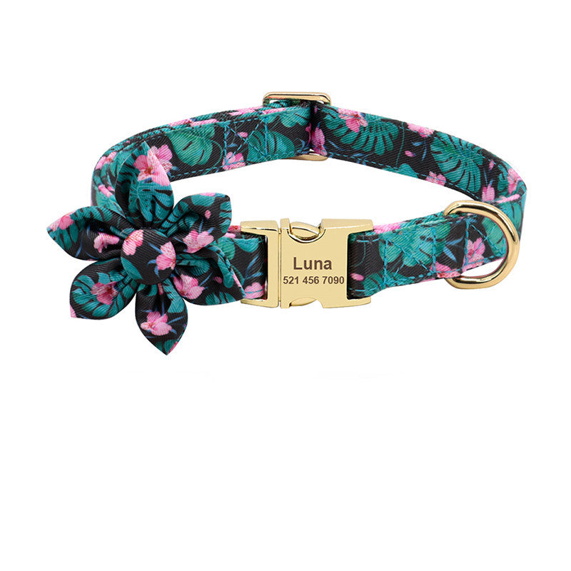 Modieuze Gepersonaliseerde Hondenhalsband – Nylon met Gravure-ID