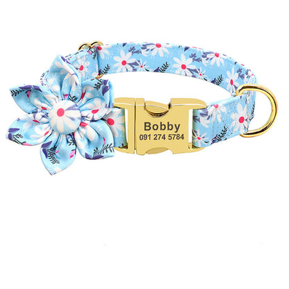 Modieuze Gepersonaliseerde Hondenhalsband – Nylon met Gravure-ID