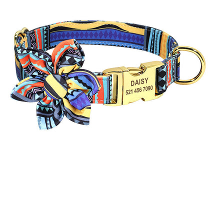 Modieuze Gepersonaliseerde Hondenhalsband – Nylon met Gravure-ID