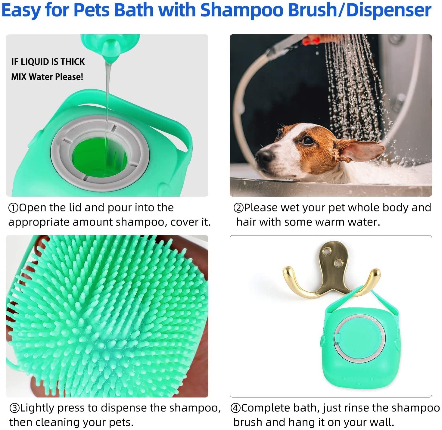  Pet Bath Massage Brush 