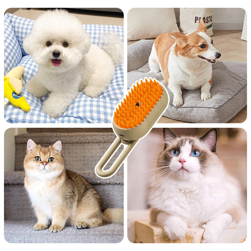 Pet Grooming Brush-Steam & Style: All-in-One