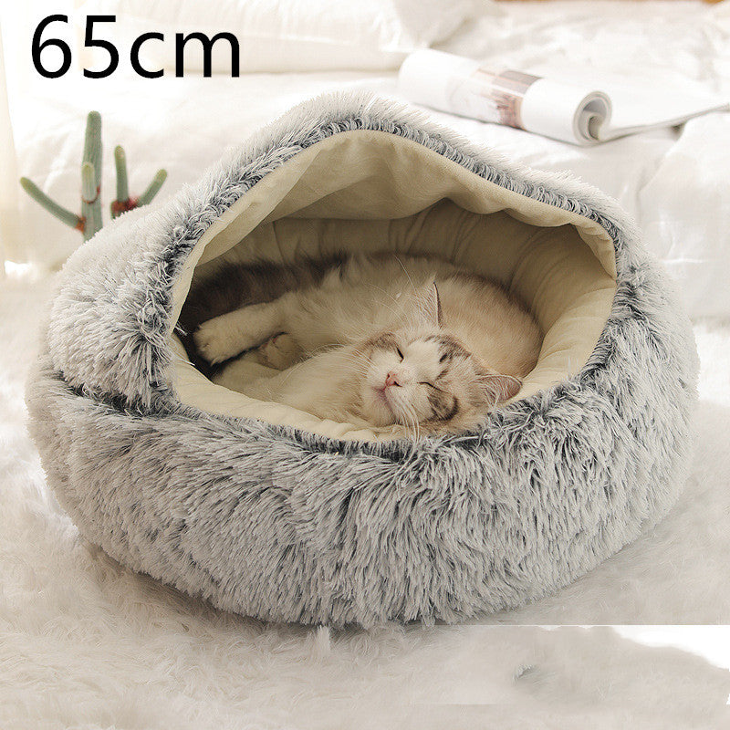 2-in-1 Plush Pet Bed – Warm & Cozy for Dogs & Cats