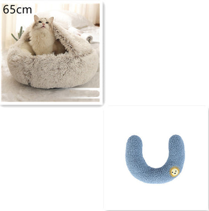 2-in-1 Plush Pet Bed – Warm & Cozy for Dogs & Cats
