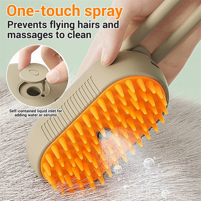 Pet Grooming Brush-Steam & Style: All-in-One