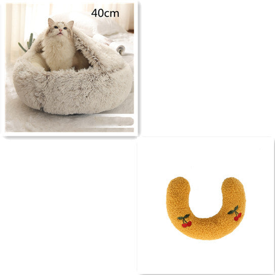2-in-1 Plush Pet Bed – Warm & Cozy for Dogs & Cats