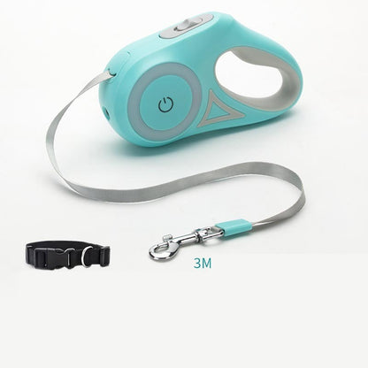 Retractable Leash with Collar and Built-in Light