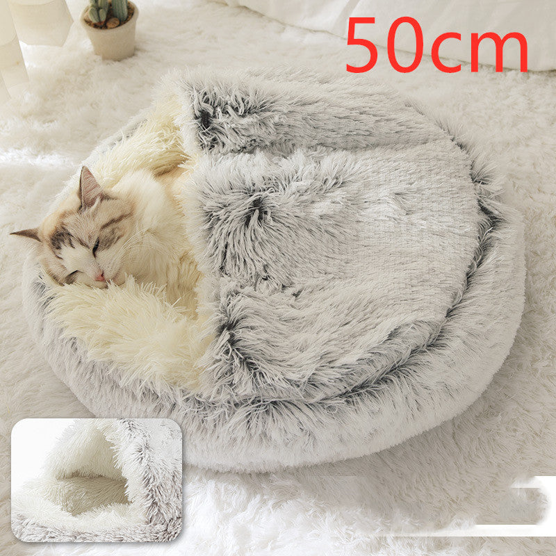 2-in-1 Plush Pet Bed – Warm & Cozy for Dogs & Cats
