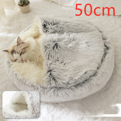 2-in-1 Plush Pet Bed – Warm & Cozy for Dogs & Cats