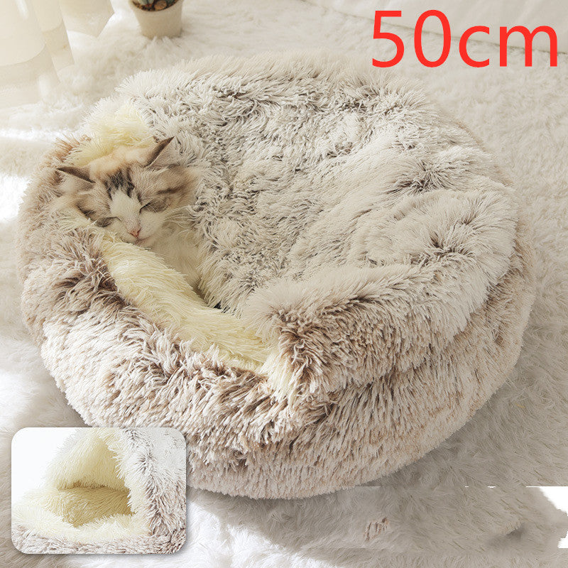 2-in-1 Plush Pet Bed – Warm & Cozy for Dogs & Cats