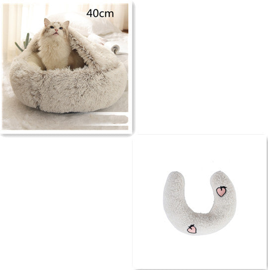 2-in-1 Plush Pet Bed – Warm & Cozy for Dogs & Cats