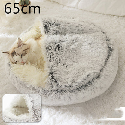 2-in-1 Plush Pet Bed – Warm & Cozy for Dogs & Cats