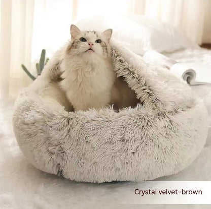 2-in-1 Plush Pet Bed – Warm & Cozy for Dogs & Cats