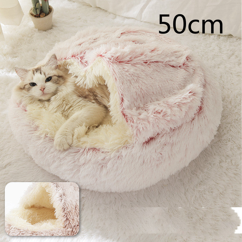 2-in-1 Plush Pet Bed – Warm & Cozy for Dogs & Cats