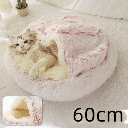 2-in-1 Plush Pet Bed – Warm & Cozy for Dogs & Cats