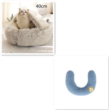 2-in-1 Plush Pet Bed – Warm & Cozy for Dogs & Cats
