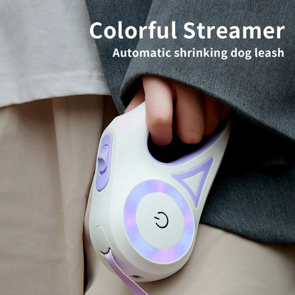 Retractable Leash with Collar and Built-in Light